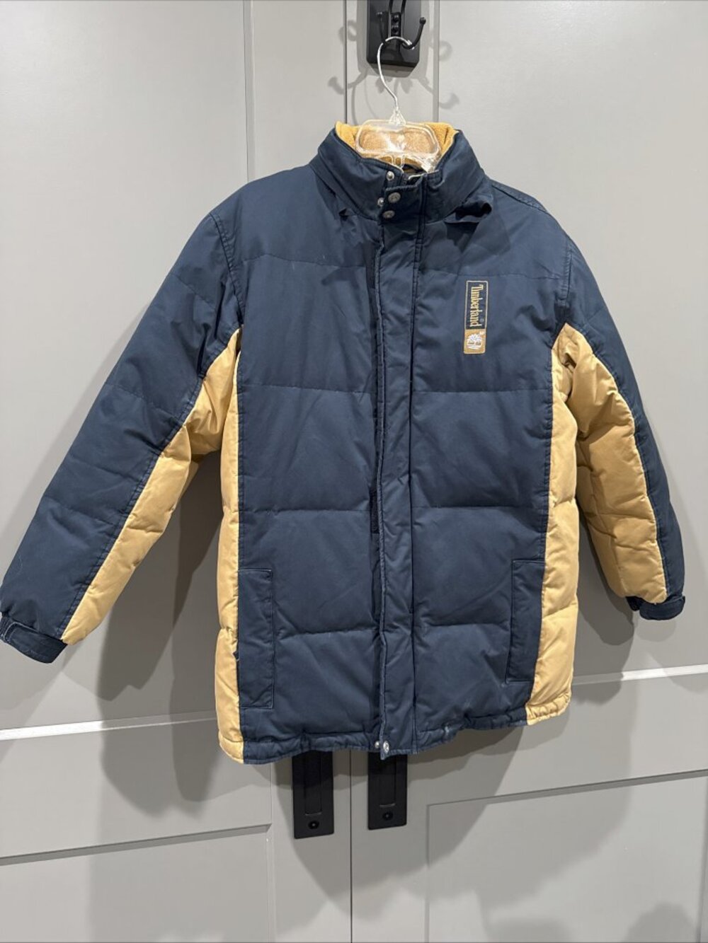 Vintage Timberland Colorblock Boy's XL Down Filled Hooded Puffer